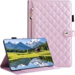 Coque Pour Ipad Mini 7 (A17 Pro) 2024/ Ipad Mini 6 8.3 Pouces Fermeture Éclair Poche De Document Étui Business Cuir Pu Housse Pour Ipad Mini 6 Or Rose