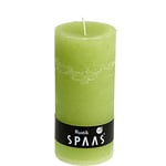 Spaas 8 bougies pilier rustiques non parfumées 70/130 mm, 60 heures, vert pomme