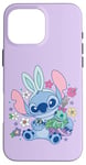 Coque pour iPhone 16 Pro Max Disney Lilo & Stitch Cute Easter Bunny Stitch and Scrump