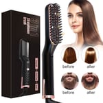 Lisseur Barbe Brosse Lissante Cheveux 3 in 1 Rapidement Brosse Chauffante pour Lisseur Barbe Lisseur Cheveux Peigne Barbe Outi wake