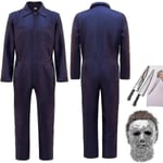 Halloween Michael Myers Costume Moonlight Panic Horror Killer Cosplay Costume -a Clothes with Mask and Knife 2XL