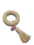 Lexington Home Recycled Paper Straw Napkin Ring With Tassel Beige