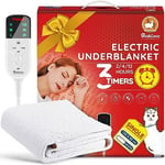 Electric Heated Blanket Single, Heated Underblanket with 12hour Timers