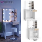 Coiffeuse coiffeuse Dekos Vicco commode de coiffeuse miroir blanc sonoma