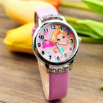 36MM Barbie Barnklocka Diamant Klocka Mode Flickor Klocka Pink