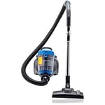 Amazon Basics Aspirateur sans sac à cylindre, puissant, pour sols durs et tapis, filtre HEPA, compact et léger, 700 W, 2.0 L, Noir/Bleu