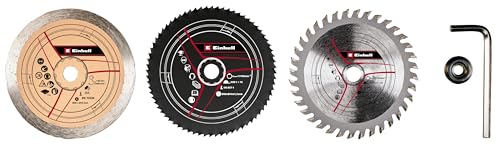 kwb by Einhell 5-Piece Saw Blades Set Mini Hand-Held Circular Saw Accessories (Diameter 89 mm, HSS, Carbide and Diamond Saw Blade, Suitable for Mini Circular Saw TC-CS 860/1)