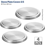 4PCS Couvercle de cuisinière Caches de Protection pour Plaques de Cuisson Couvercles de Poêles Cache-Plaques Electrique en Acier Inox Comme de