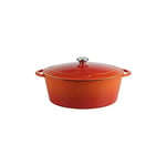 Sitram 712576 TRADIFONTE COCOTTE en Fonte d'acier EMAILLE, 9 liters, Orange/Blanc