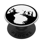 Wizards Witches All Black and White Fantasy Magic Silhouette PopSockets PopGrip: Swappable Grip for Phones & Tablets PopSockets Adhesive PopGrip