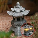 Solcellspagod Lyktstatyer Pagoda Ljus Trädgårdsdekorationer Japansk Stil Gräsmatta Dekorativ Fristående Upplyst Vintage Pagoda