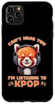 Coque pour iPhone 11 Pro Max Can't Hear You I'm Listening K-pop amateur de musique coréen panda