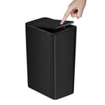 TIPGO Bathroom Trash Can with Lid, 10 Liter/ 2.6 Gallon Slim Garbage Can, Small Trash Bin Waste Basket with Pop-Up Lid for Kitchen, Bedroom, Living Room, Office (Black)