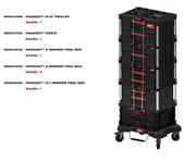 Milwaukee 4932492892 Black PACKOUT kit- 2+1 Draw Crate  No Top  2x 2 Draw.