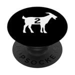 Chèvre 2 G.O.A.T. Numéro 2 Chèvre PopSockets PopGrip Adhésif