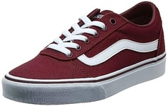 Vans Women's Ward Sneaker, Canvas Burgundy, 2.5 UK