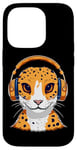 iPhone 14 Pro Leopard Gecko with Headphones Music Funny Case