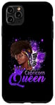 Coque pour iPhone 11 Pro Max Violet Capricorne Queen Femme afro-américaine Dec Jan