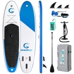 FunWater Stand Up Paddle Board Gonflable Planche De Surf Sup Planche De Surf Complète Accessoires Pagaie Réglable,Pompe,Sac À Dos De Voyage,Corde,Sac Étanche,Paddleboard Adulte