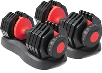 Strongology  PAIR of 2.5kg-25kg Adjustable Dumbbells Unisex Training Weights