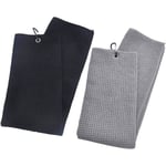 Mikrofiber Golfhandduk Med Karabinhake Sport Yoga Handduk (Grå &