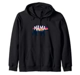 MAMA BEAR Women Scenic Christmas Pajama Family Mom Gift Zip Hoodie