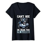 Womens Virtual Reality Athlete Funny VR Gamer Console Headset V-Neck T-Shirt