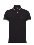 Core Tommy Tipped Slim Polo Tops Polos Short-sleeved Black Tommy Hilfiger