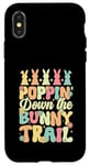 Coque pour iPhone X/XS Poppin Down The Bunny Trail Pâques