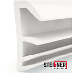 STEIGNER Joint de feuillure de battant Joint d'étanchéité de fenêtre Largeur de rainure 5 mm en TPE, 1m, BLANC, SFD14