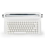 YUNZII ACTTO B305 Clavier sans Fil rétro Bluetooth pour Machine à écrire avec Support intégré pour Multi-appareils (B305, Blanc Neige)