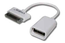 vhbw USB OTG (on the go) câble adaptateur pour Samsung Galaxy Note 10.1, WiFi GT-N8013, GT-N8000, GT-N8010, GT-P3113, GT-N8020, 7.0, 7.7, 8.9, 10.1