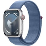 APPLE Apple Watch Series 9 Gps + Cellular - 45 Mm Silver Aluminiumfodral Winter Blue Sport Loop Strap
