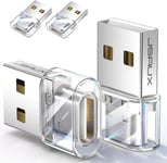 Adaptateur Usb Vers Usb-C(Lot De 4),Convertisseur Type-C Femelle À Usb-Amâle Avec Charge Rapide 3.1a Compatible Avec Apple Watch,Iphone 16 15 14 13 Promax,Samsung Galaxy S24 S23-Cristal