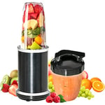 HOMCOM 1000W Blender Smoothie Maker, 4-in-1 Personal Smoothie Blender Mixer with 700ml and 350ml BPA-Free Cups, Dishwasher Safe Parts, for Ice Fruit Vegetable