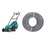 Bosch 06008A6273 Rotak 36 R Electric Lawnmower (1350 W, Cutting Width 36 cm, in Carton packaging) & F016800462 Replacement 24 m x 1.6 mm Spool Thread for ART 30-36, ART 24, ART 27 and ART 30