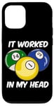 Coque pour iPhone 12/12 Pro Queue de billard humoristique avec citation It Worked In My Head