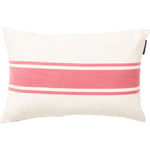 Embroidery Center Striped Linen/Cotton Kudde 40x60 cm, Rosa/Off-white