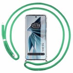 Tumundosmartphone Étui pendentif transparent pour Vivo V40 5G avec cordon vert d'eau