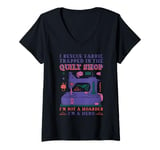 Womens Quilting Knitting Crochet Sewing Machine Fabric Crafting V-Neck T-Shirt