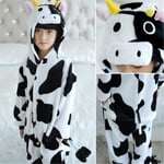 Unisex Barn Flanell Onesie Pyjamas, Cosplay Djurdräkt En Del Halloween Nattkläder Nattkläder för Pojkar Flickor Ko Cow 3-4 Years