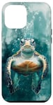 iPhone 14 Pro Max Green Sea Turtle Relaxing Watercolor Case