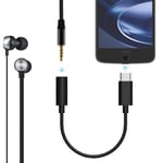 INECK®  type C vers audio de 3,5 mm casque stéréo -- Connecteur USB C vers adaptateur femelle audio Jack 3,5 mm pour moto Z Droid,