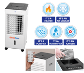 Air Cooler Humidifier Air Conditioner Purifier & Ironizer 6L Evaporative 5 in 1