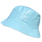 TOUTACOO, Chapeau de Pluie, Bob de Pluie, Vinyle Imperméable Aspect ciré (19- Uni Bleu Clair)