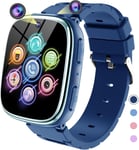 Montre Connectée Enfant - Smartwatch Telephone Garçon Fille Avec Appel, Jeux, Pédomètre, Musique, Appareil Photo, Reveil, Livre Audio, Smart Watch Intelligente Pour Kids 3-12 Ans Cadeau (Bleu Marine)