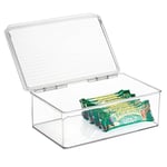 iDesign Cabinet/Kitchen Binz Stackable Kitchen Storage Container, Extra Large Plastic Storage Boxes for the Kitchen, Clear