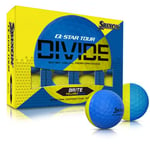 Srixon Q-STAR DIVIDE 12 Tour quality golf balls - Perfect for short game - FastLayer core - High ball compression, Yellow/Blue