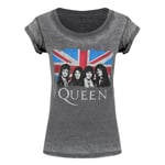 Queen Womens/Ladies Burnout Union Jack T-Shirt - M