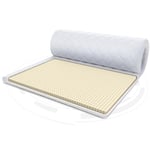 FDM Surmatelas Latex Max Topper 80x200 cm Dureté H3 Épaisseur 4 cm Antiallergique Oeko-Tex Blanc